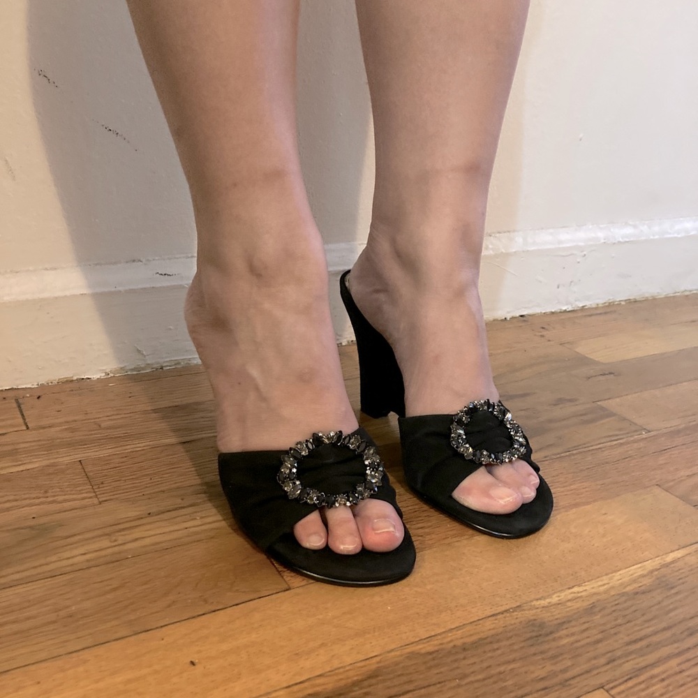 Steve Madden jeweled suede mules 6
